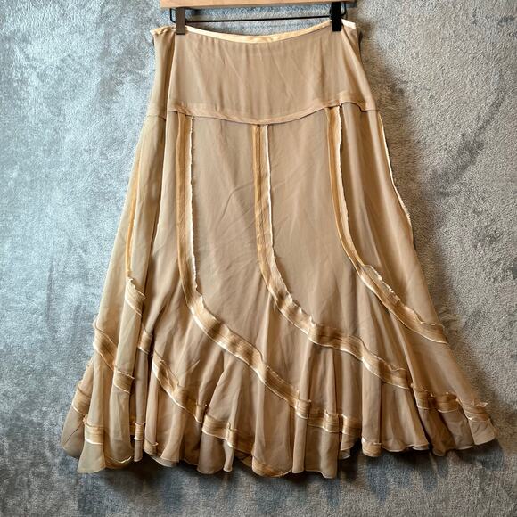 D. Exterior Y2K Midi Skirt Champagne Romantic Balletcore Fairy Grunge MD New - Picture 3 of 7